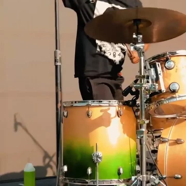 Drummer performing on stage